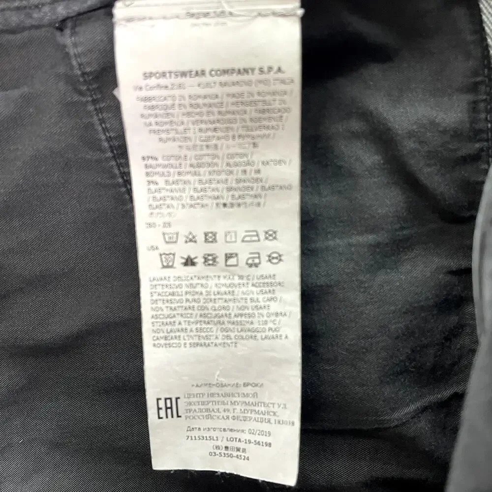 Stone Island Type SL Cargo Pants Mens W31 Black 7115315L1 Compass Patch